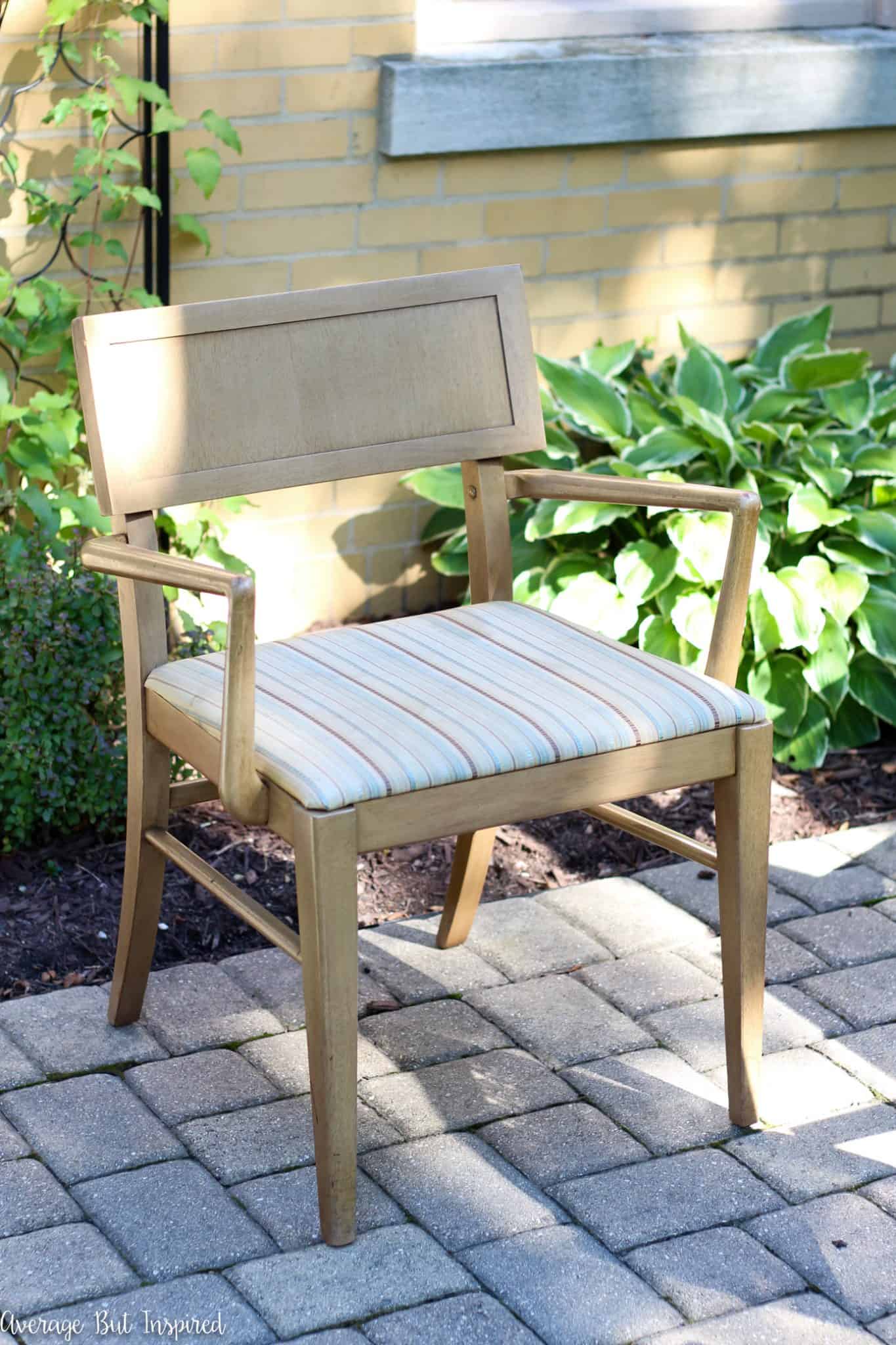 A set of four mid-century dining chairs is given a beautiful makeover in this post! Check out all the before and after photos!