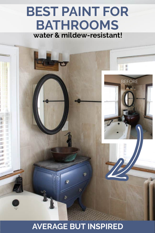 Before you paint a bathroom, make sure to pick the right paint! Get one that is mildew resistant or you may be cleaning your walls for years to come! This blogger gave her bathroom a makeover with painted trim and painted walls, and used awesome mold and mildew-resistant paint to do so.