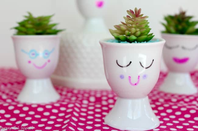 Learn how to make cute planters with egg cups and Sharpies!