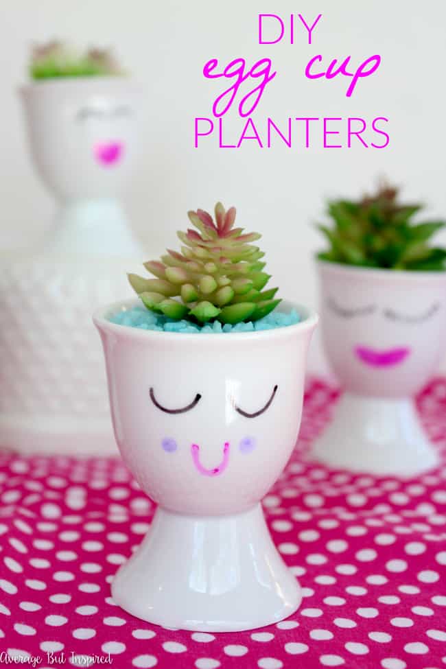 Make your own adorable face planter with an egg cup! This tutorial teaches you how to use egg cups to make darling planters. It's easy!