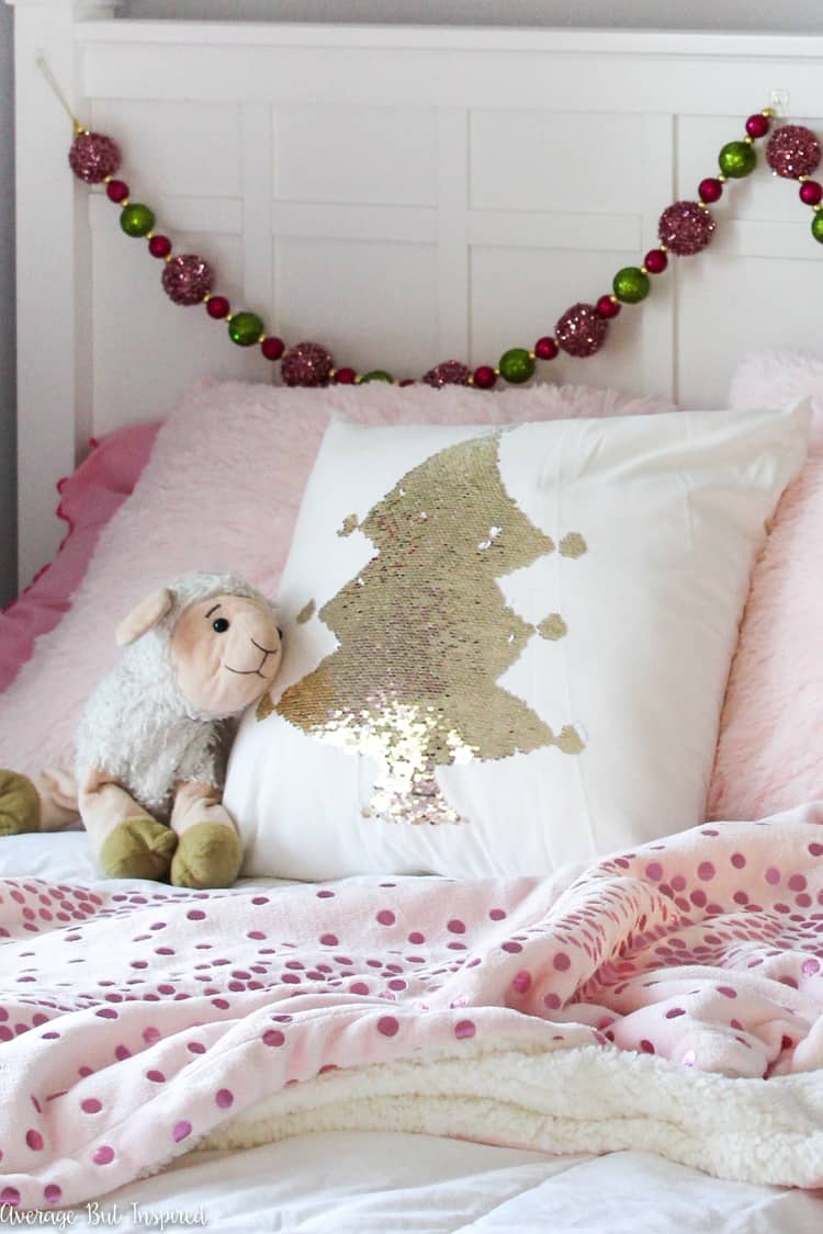 Deck the halls with these fun Colorful Christmas Kids Bedroom decor ideas! Furry throws and pillows and bright colors make the room special for the holiday season!