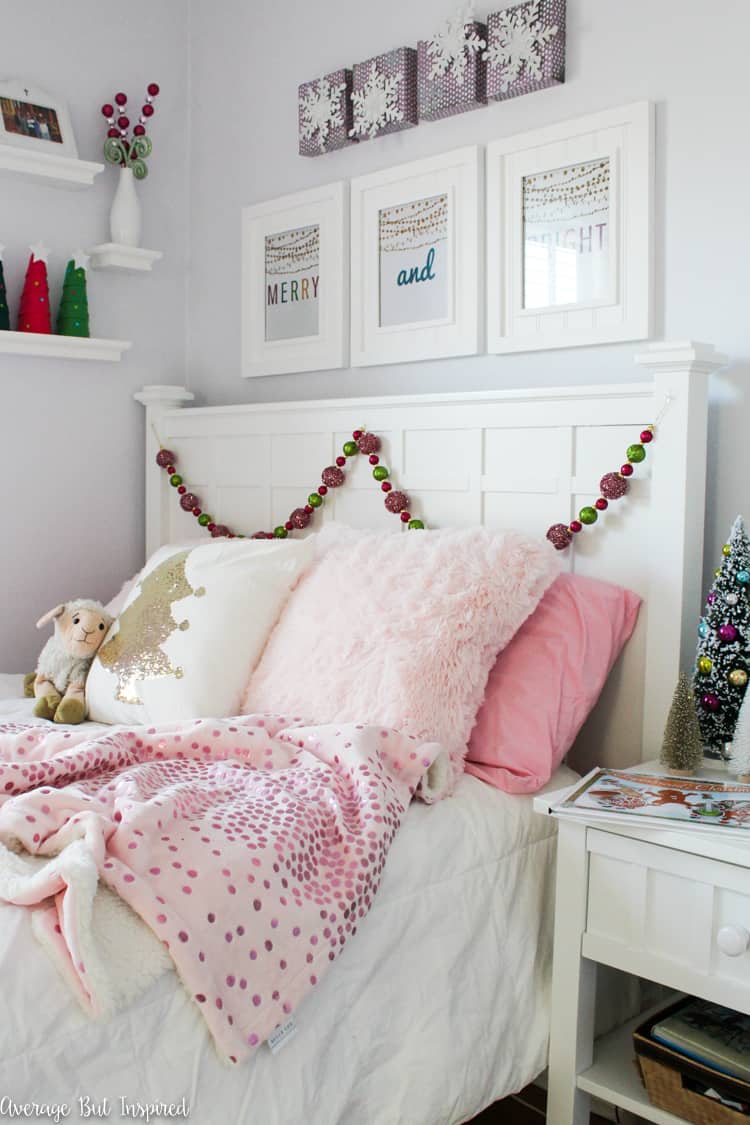 Deck the halls with these fun Colorful Christmas Kids Bedroom decor ideas! Furry throws and pillows and bright colors make the room special for the holiday season!