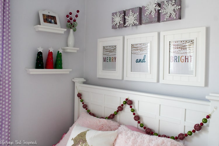 Deck the halls with these fun Colorful Christmas Kids Bedroom decor ideas! Furry throws and pillows and bright colors make the room special for the holiday season!