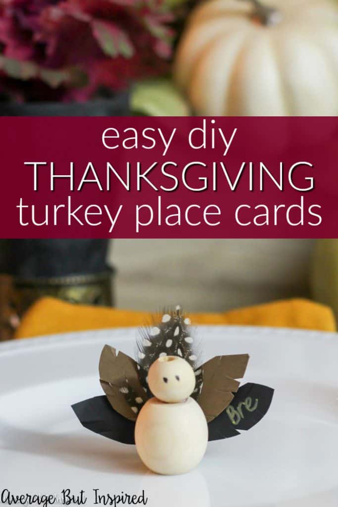 DIY Thanksgiving Place Cards: Wood Bead Turkeys