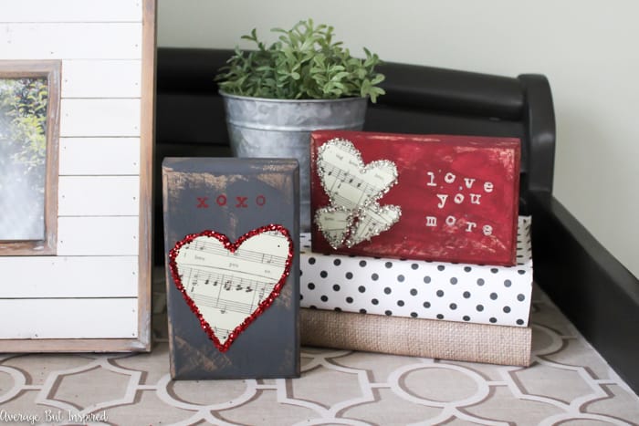  Valentine's Day Heart Wood Decor, Wooden Painted