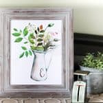 Free Printable Monogram Botanical Pitcher Art