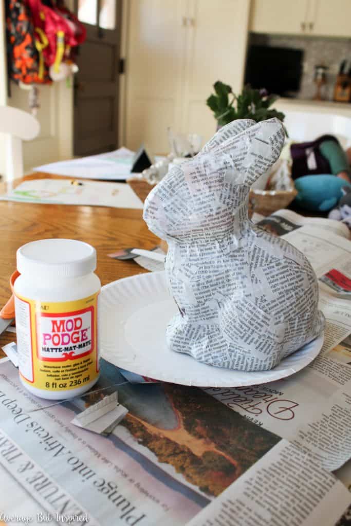 Pretty DIY Paper Mache Bunny