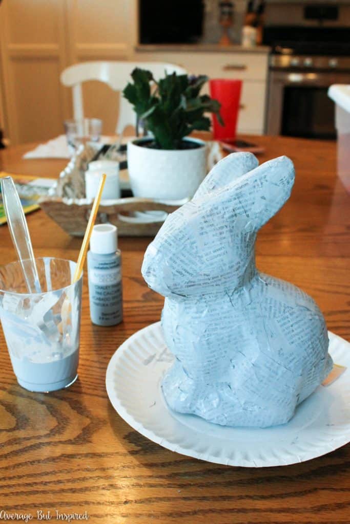 Pretty DIY Paper Mache Bunny
