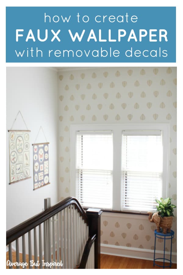 Make your own removable wallpaper with wall decals! This post will show you how to get a faux wallpaper look that removes easily when you tire of it. Wall decals are the perfect DIY wallpaper solution! #removablewallpaper #wallpaper #fauxwallpaper #walldecals