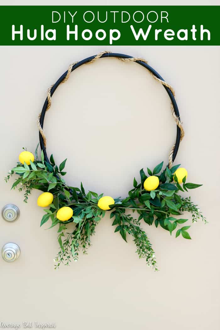 Add a pop of color to your patio with a pretty DIY Outdoor Hula Hoop Wreath! Click here for the tutorial on how to make a hula hoop wreath, and learn how to protect it for outdoor use.