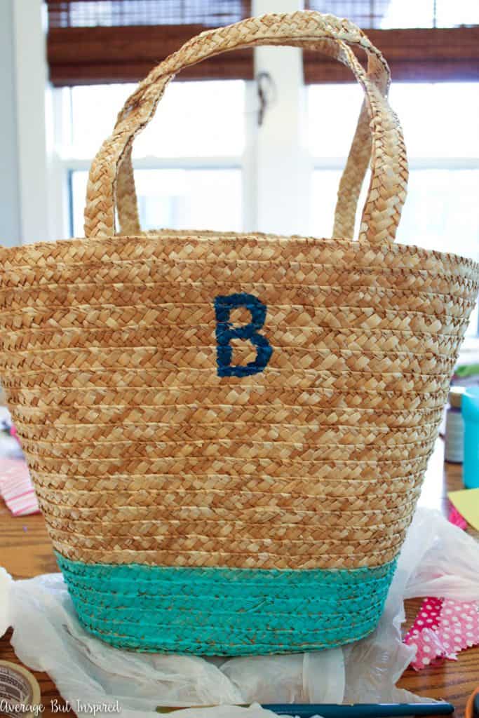 How to Paint a Straw Tote for a Trendy Summer Bag Average But Inspired