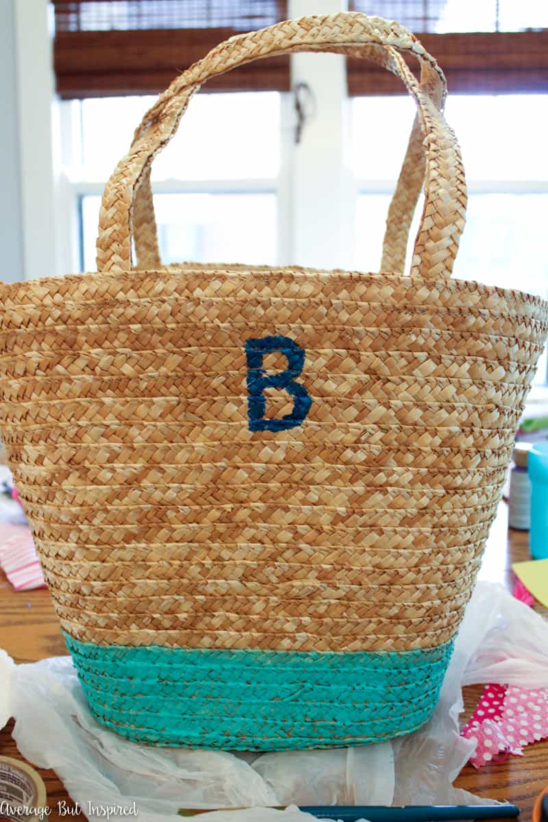 How to Paint a Straw Tote for a Trendy Summer Bag - Average But Inspired