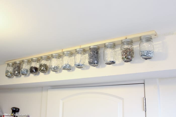 Make Hanging Mason Jar Craft Storage #12MonthsofDIY