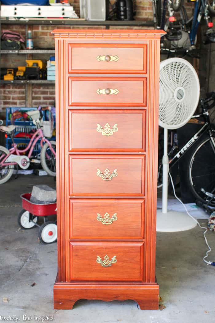 DIY Paint: Updating a Dark Men's Chest into a Pretty White Dresser