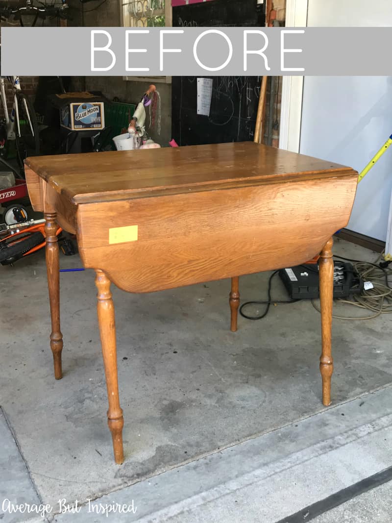 This chalk painted drop leaf table makeover is one not to miss! See how this alley find was transformed with chalk paint and given a whole new life.