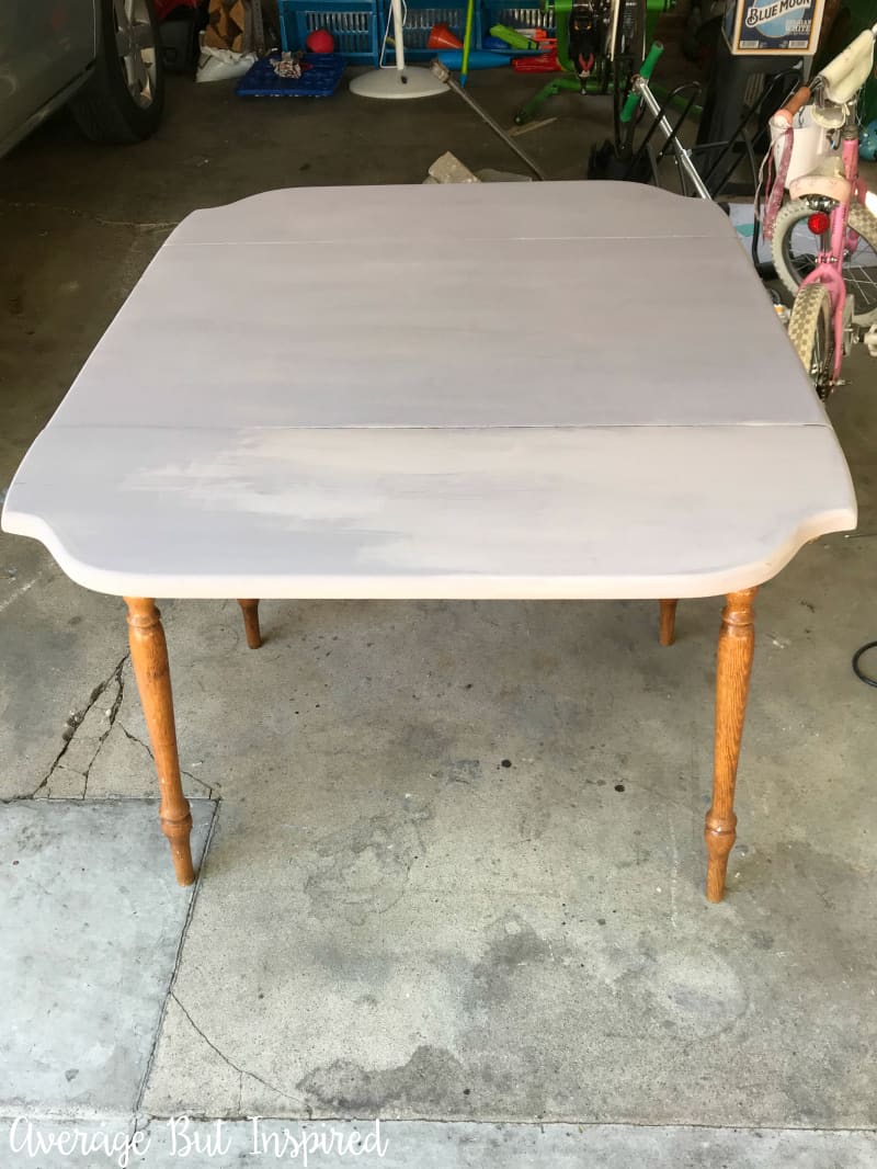 This chalk painted drop leaf table makeover is one not to miss! See how this alley find was transformed with chalk paint and given a whole new life.