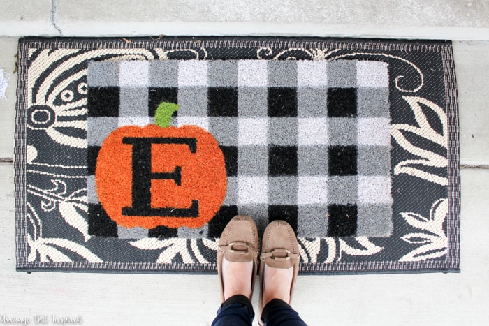 Layered doormats make a beautiful statement at the front door.