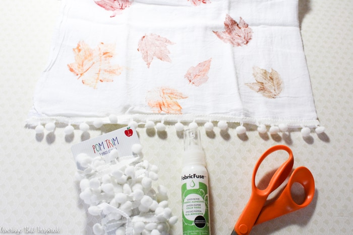 How to Easily Make Leaf Stamp Tea Towels for Fall - My Family Thyme