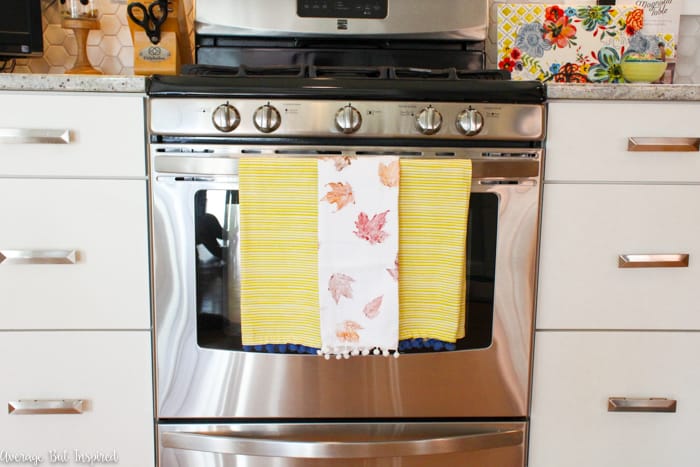 How to Make Leaf Stamped Tea Towels (With Real Leaves!) - Average But ...