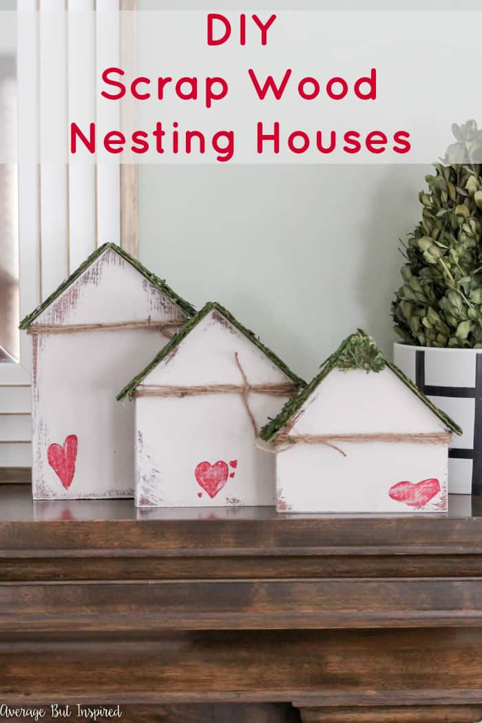 Grab some wood from the scrap pile and learn to make adorable scrap wood nesting houses for decor! They're so easy to make and add a cute touch to your space! #scrapwoodprojects #scrapwoodcrafts #scrapwoodprojectsdiy