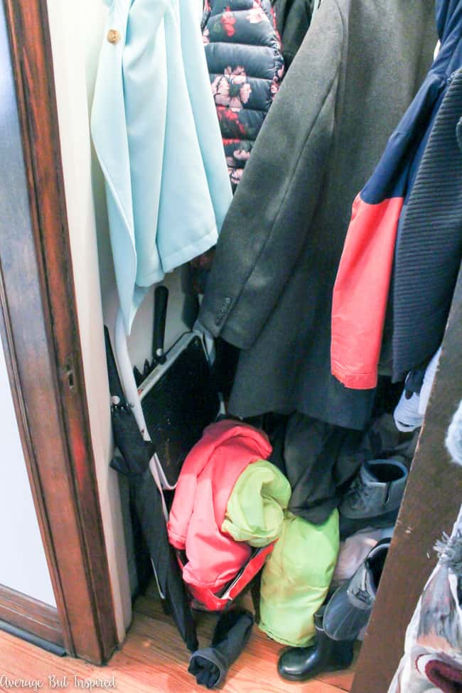 Small Coat Closet Organization Makeover - Average But Inspired