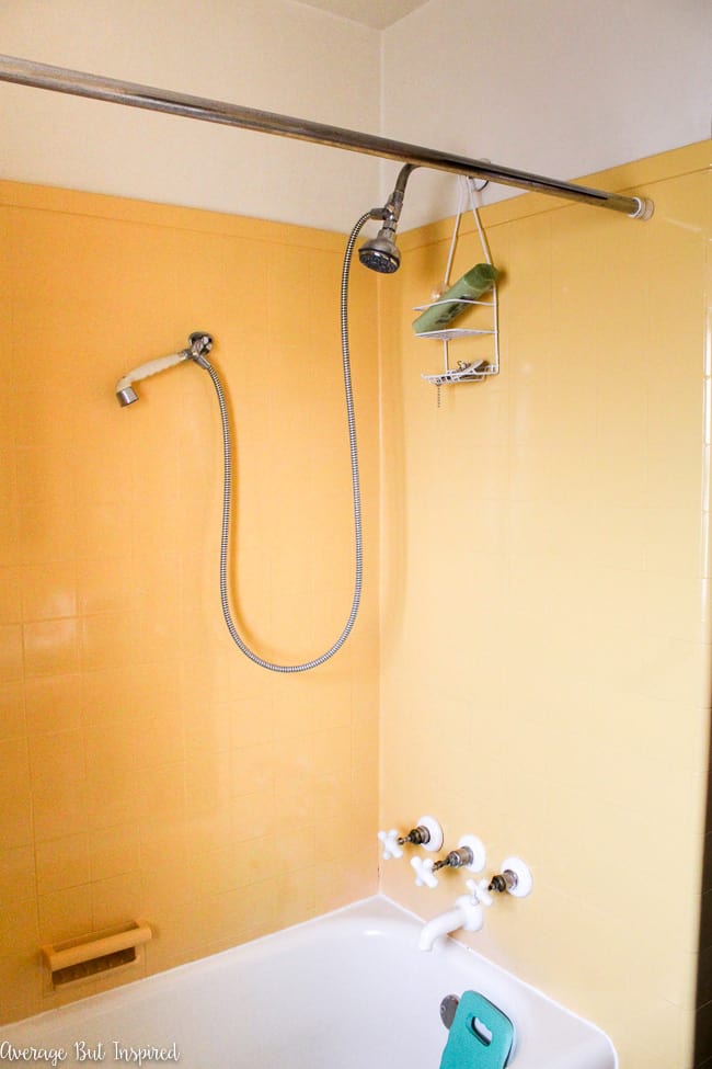 This vintage yellow bathroom is getting a gut renovation!