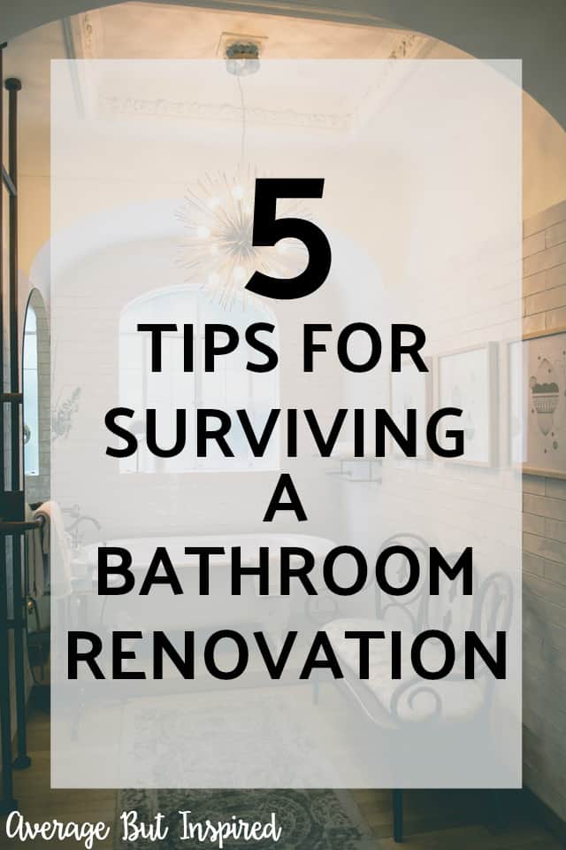 This post is so helpful! Get five great tips for helping you manage the stress of a bathroom renovation. With a little preparation and realistic expectations, you'll survive your bathroom remodel unscathed!