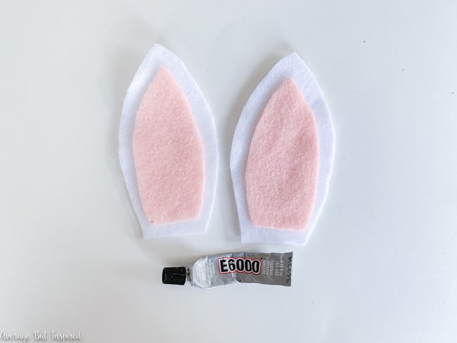 These felt ears will become bunny ears in this darling DIY Dollar Store Bunny Planter project.