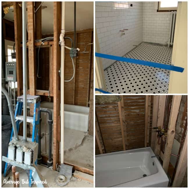 Photos from the renovation of a 1920s bathroom that was given a look that is true to period.