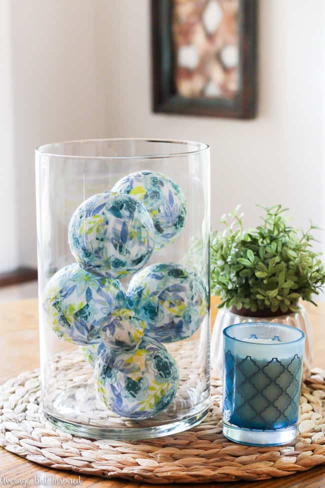 Create beautiful decorative balls that are wonderful as vase fillers or centerpiece balls, by using supplies purchased at Dollar Tree!