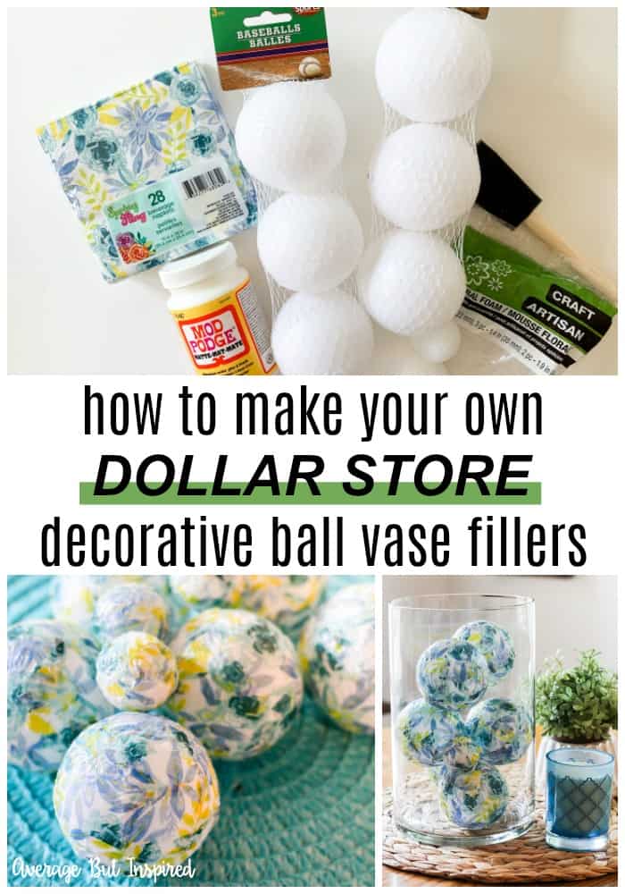 Love this! See how she turned dollar store baseballs into gorgeous home decor! These decorative ball vase fillers can be customized to suit any style!