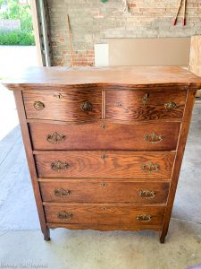 Two-Tone Dresser Makeover in Cypress Vine Green and Wood