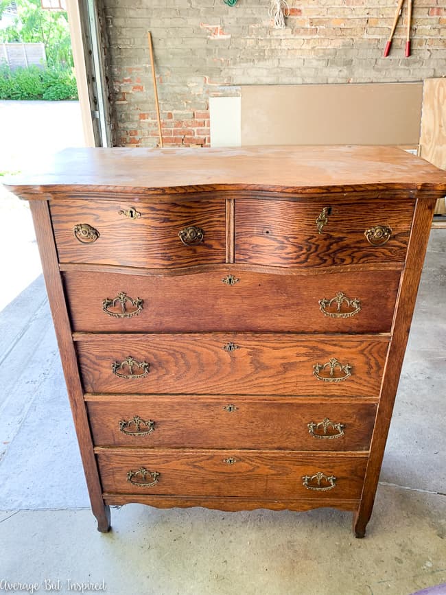 Two Tone Painted Dresser Makeover In Cypress Vine Green And Wood