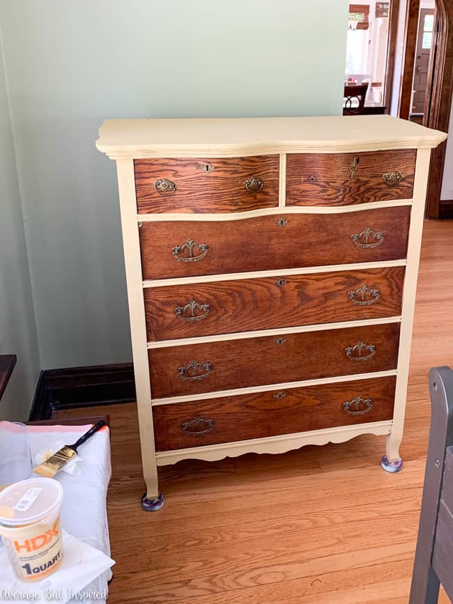 Two tone store wood dresser