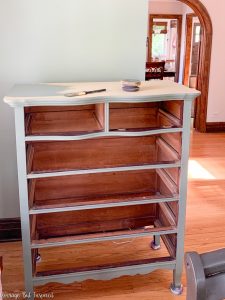 Two-Tone Dresser Makeover in Cypress Vine Green and Wood