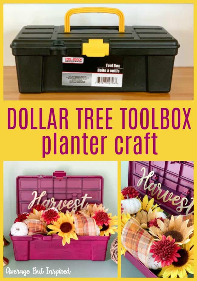 So cute!! Transform a Dollar Tree toolbox into a pretty planter filled with flowers for fall! Learn how to replicate this look for any season - it's so easy!