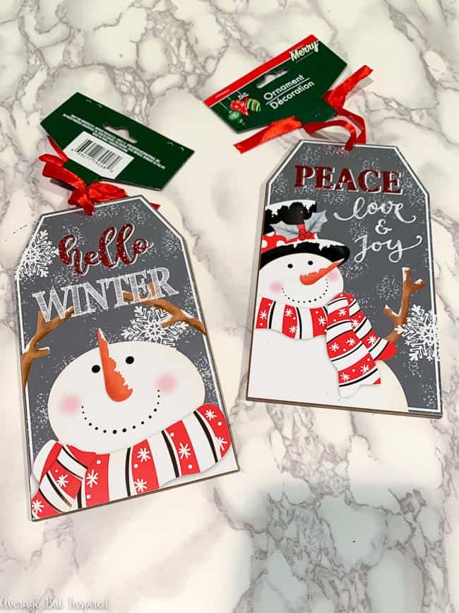 Use these Dollar Tree tag ornaments to make adorable decor tags for your Christmas decorations this year.