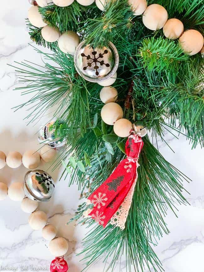 How to Make a Jingle Bell Wood Bead Garland for Christmas