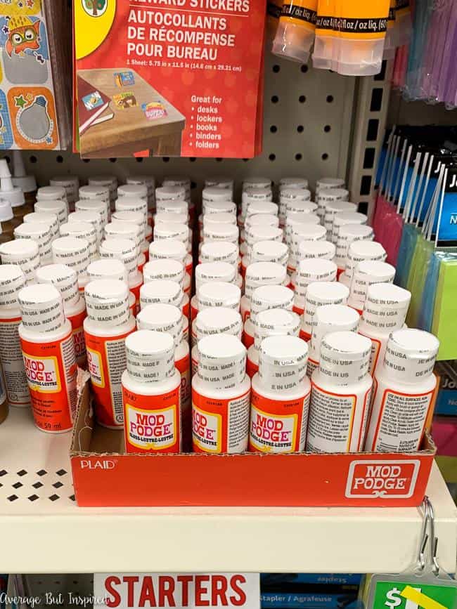 Dollar Tree sells Mod Podge! It comes in small containers but is perfect for small craft projects.