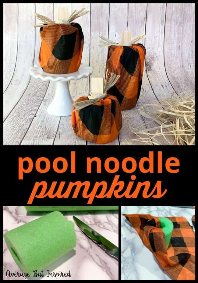 Cute! These DIY POOL NOODLE PUMPKINS are super easy to make and oh-so-adorable! This is a great fall craft for groups because it's so cheap to make!