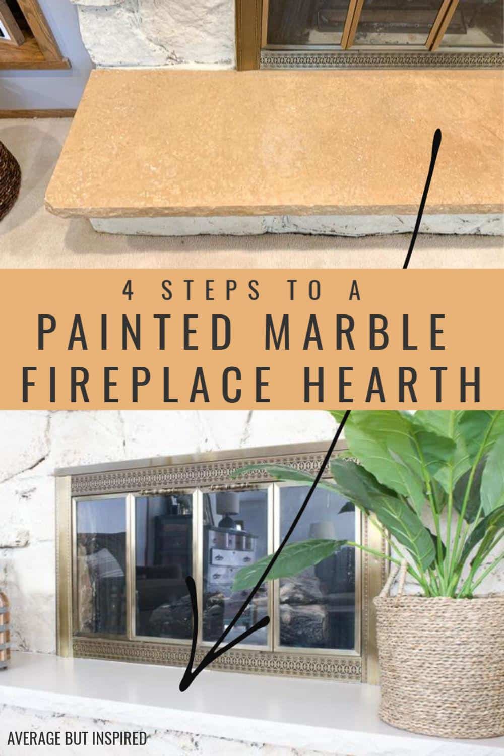 How to Paint a Marble Fireplace Hearth in Four Easy Steps!