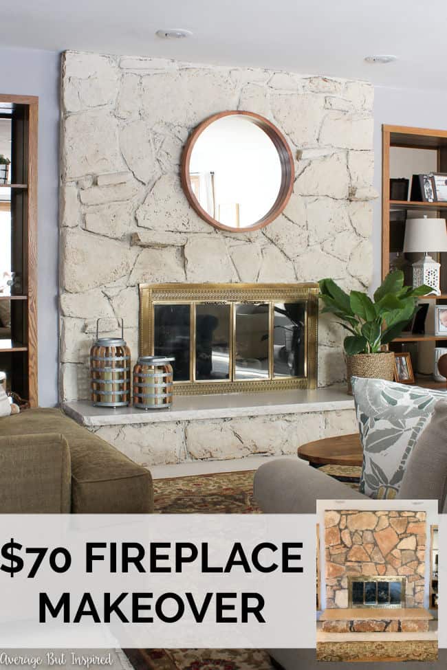 Limewash Stone Fireplace Makeover Bye, How To Paint A Limestone Fireplace