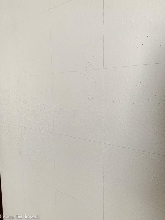 Draw the grid accent wall in pencil first.