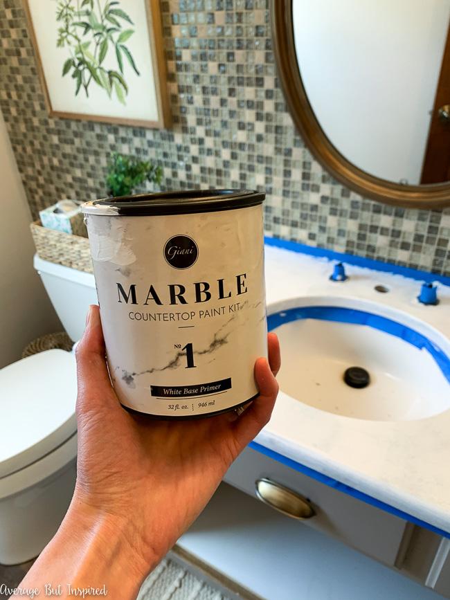 How To Paint A Countertop Look Like Marble Average But Inspired - How To Paint Bathroom Countertops Look Like Marble