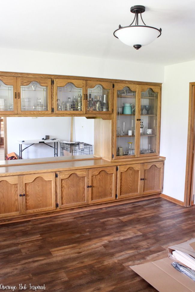 This built-in china cabinet was useful but dated. See how it got a beautiful makeover.