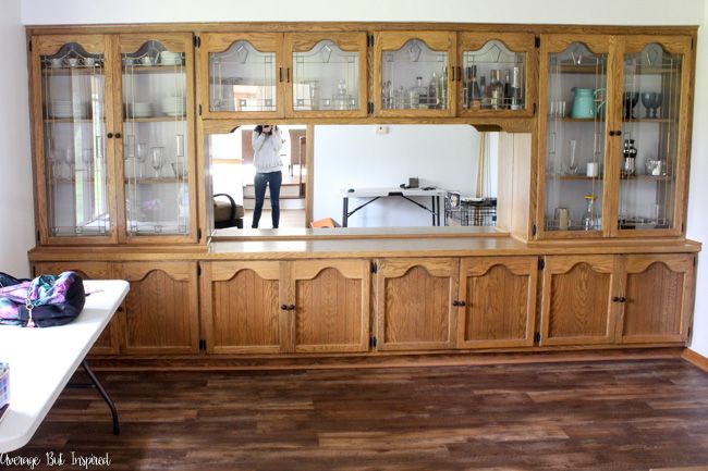 Built in deals wall china cabinet