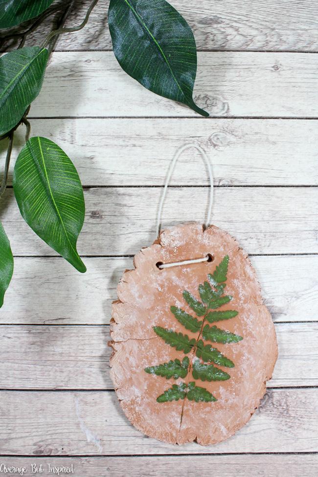This pretty pressed fern plaque is an easy DIY. Learn how to make this pressed flower craft in this blog post.