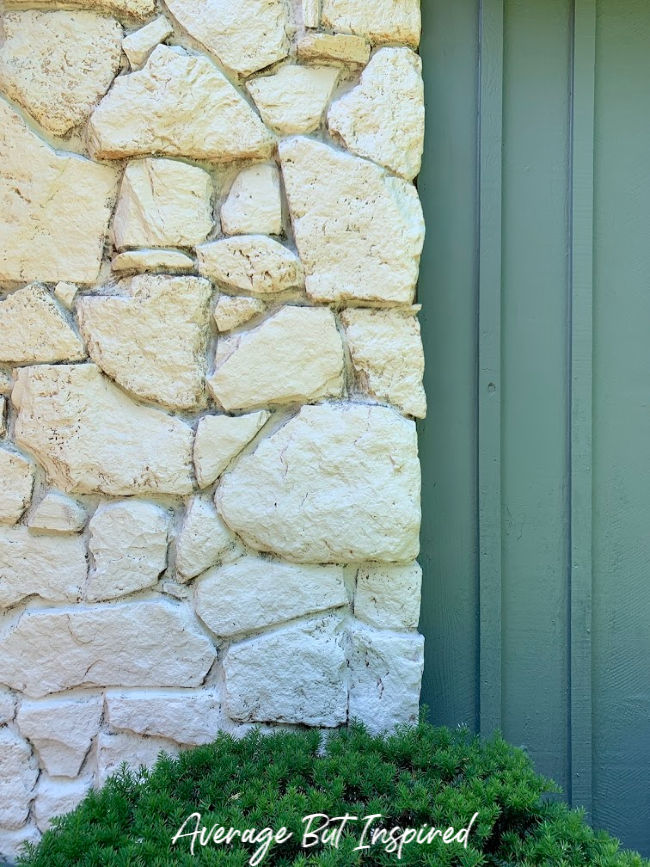 DIY Limewash Stone Exterior Makeover Average But Inspired