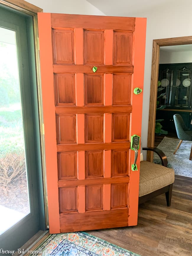 This is NOT the way to paint a door to look like wood! Before getting the faux wood look technique right, this blogger messed up big time!