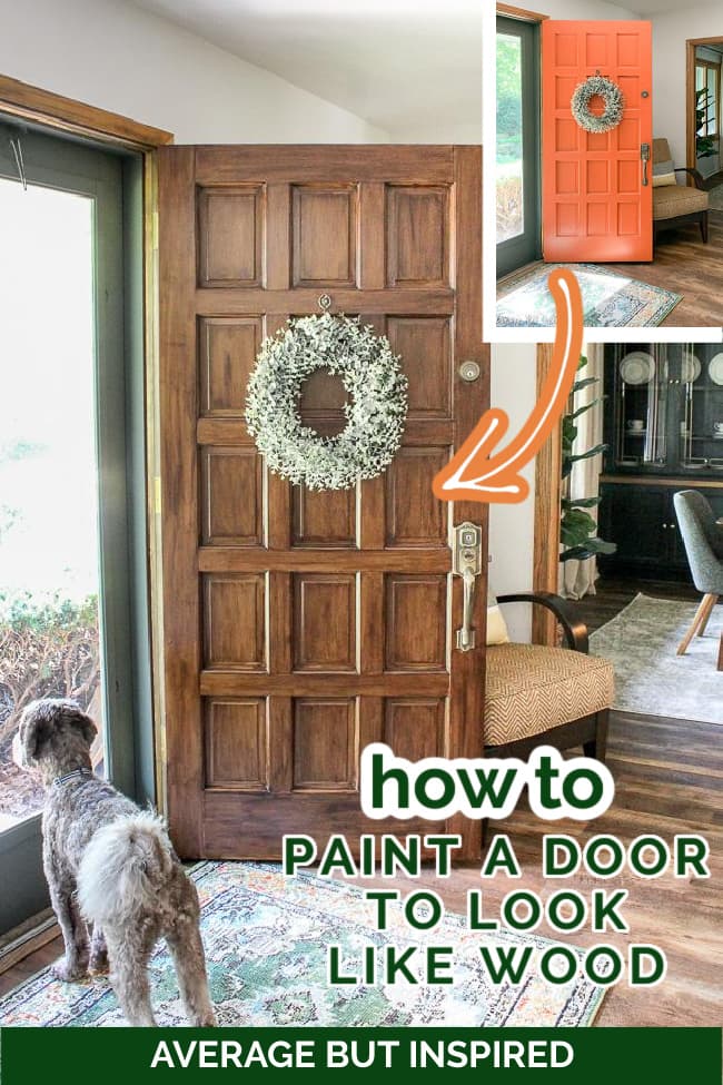 Learn how to paint a door to look like wood! This technique works on metal doors, fiberglass doors, wood doors, and more! You can also use it to paint your garage door to look like wood. Get all the info and a video tutorial in this post.